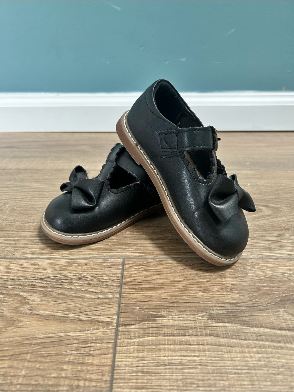 Girls Black Bow Mary Jane Toddler Shoes